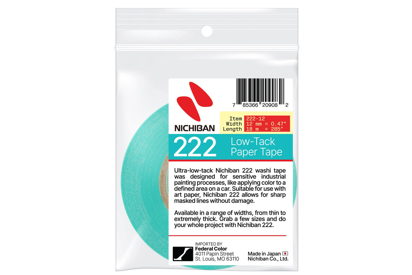 Nichiban #222 Ultra-Low-Tack Tape