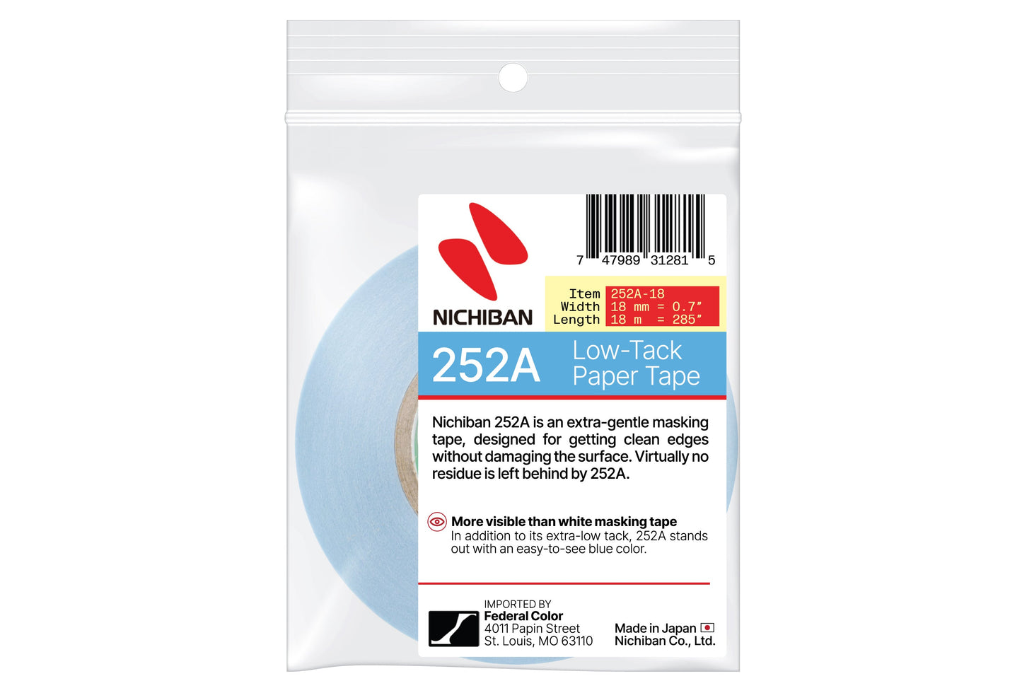 Nichiban #252A Blue Artist Tape