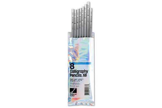 Silver Calligraphy Pencils, 6B, Set of 8