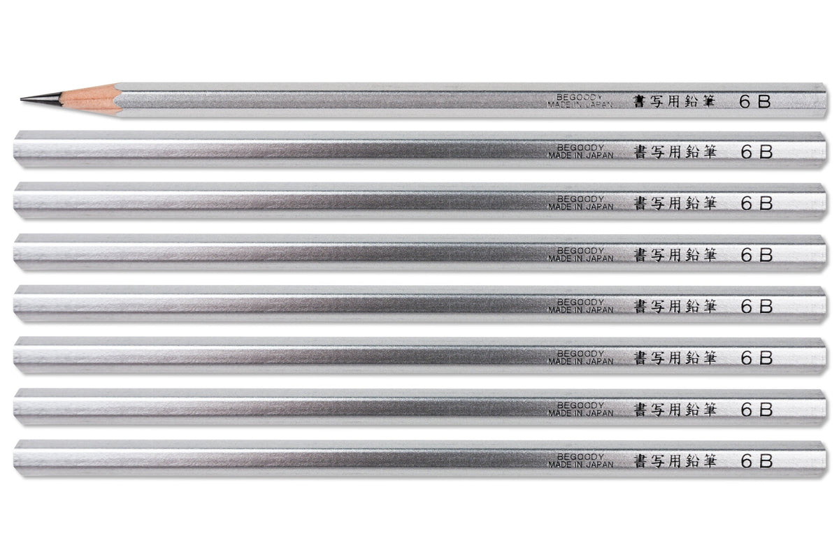 Silver Calligraphy Pencils, 6B, Set of 8