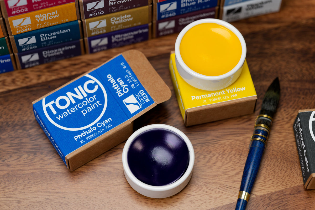 Tonic Watercolor, Porcelain Pan, #040 Signal Yellow
