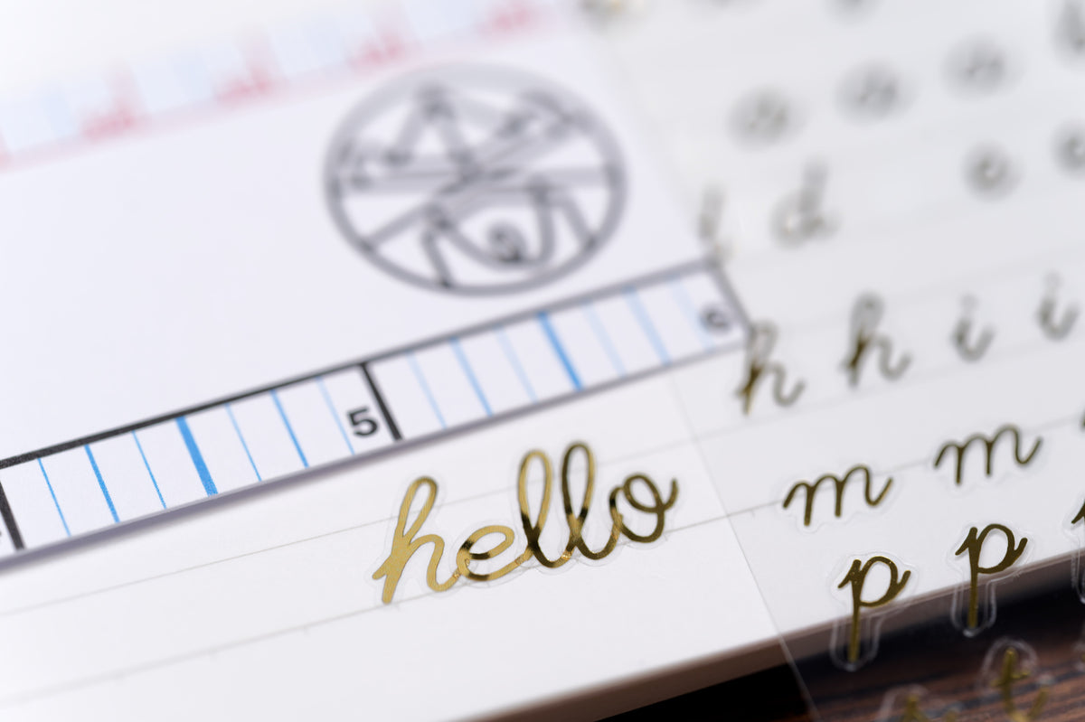 2 Gold Cursive Gold Cursive Sticker Sheet – Federal Color