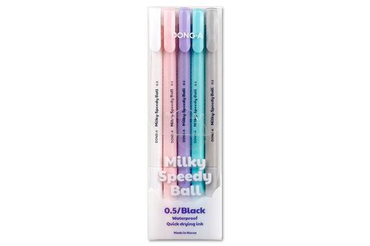 Milky Speedy Ball Pens, Set of 5