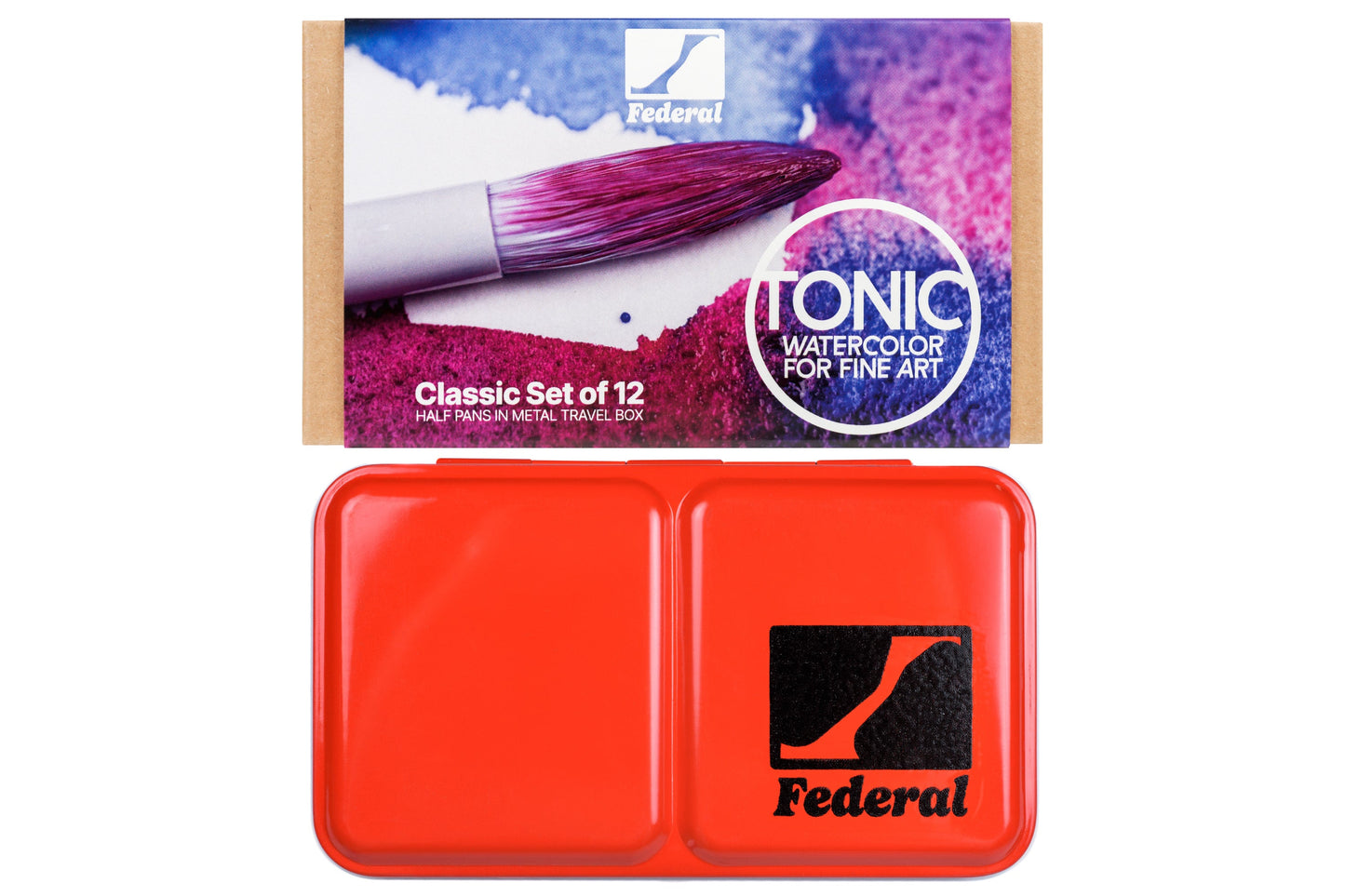 Tonic Watercolor, Classic Set of 12, Red/Black