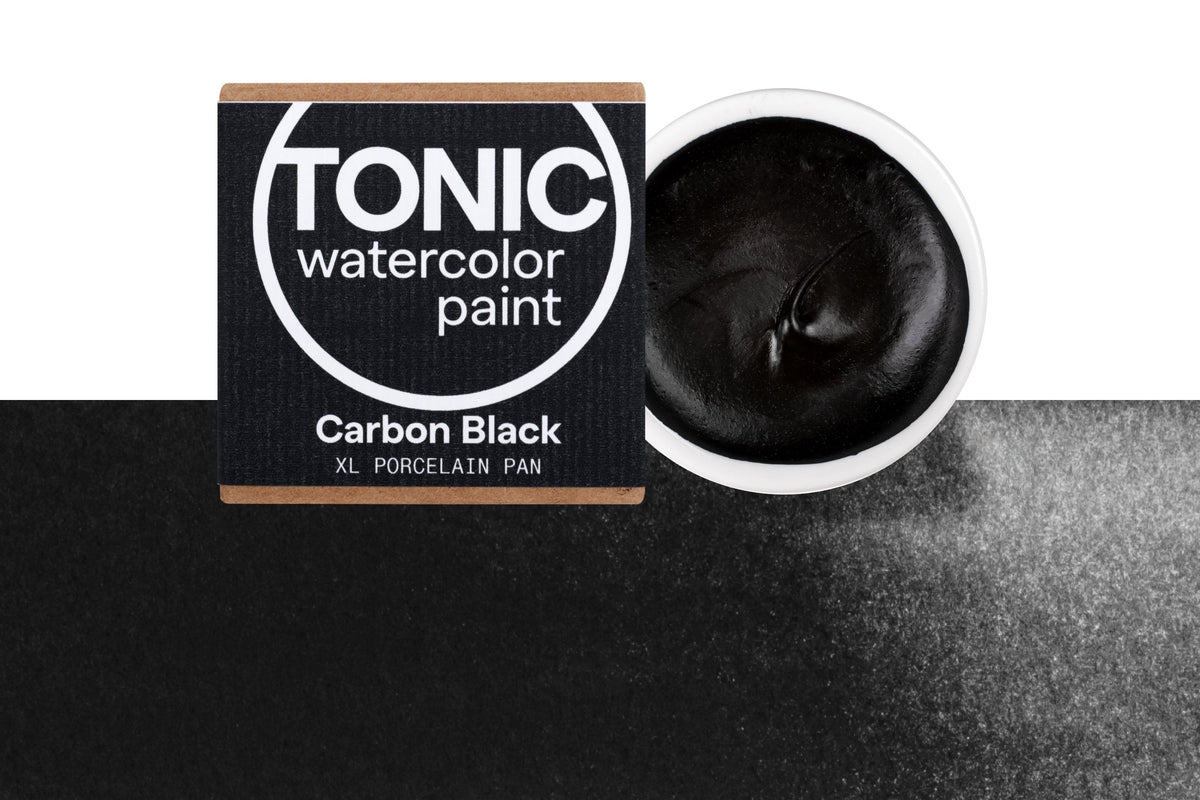 Tonic Watercolor, Porcelain Pan, #000 Carbon Black