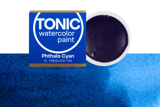 Tonic Watercolor, Porcelain Pan, #230 Phthalo Cyan